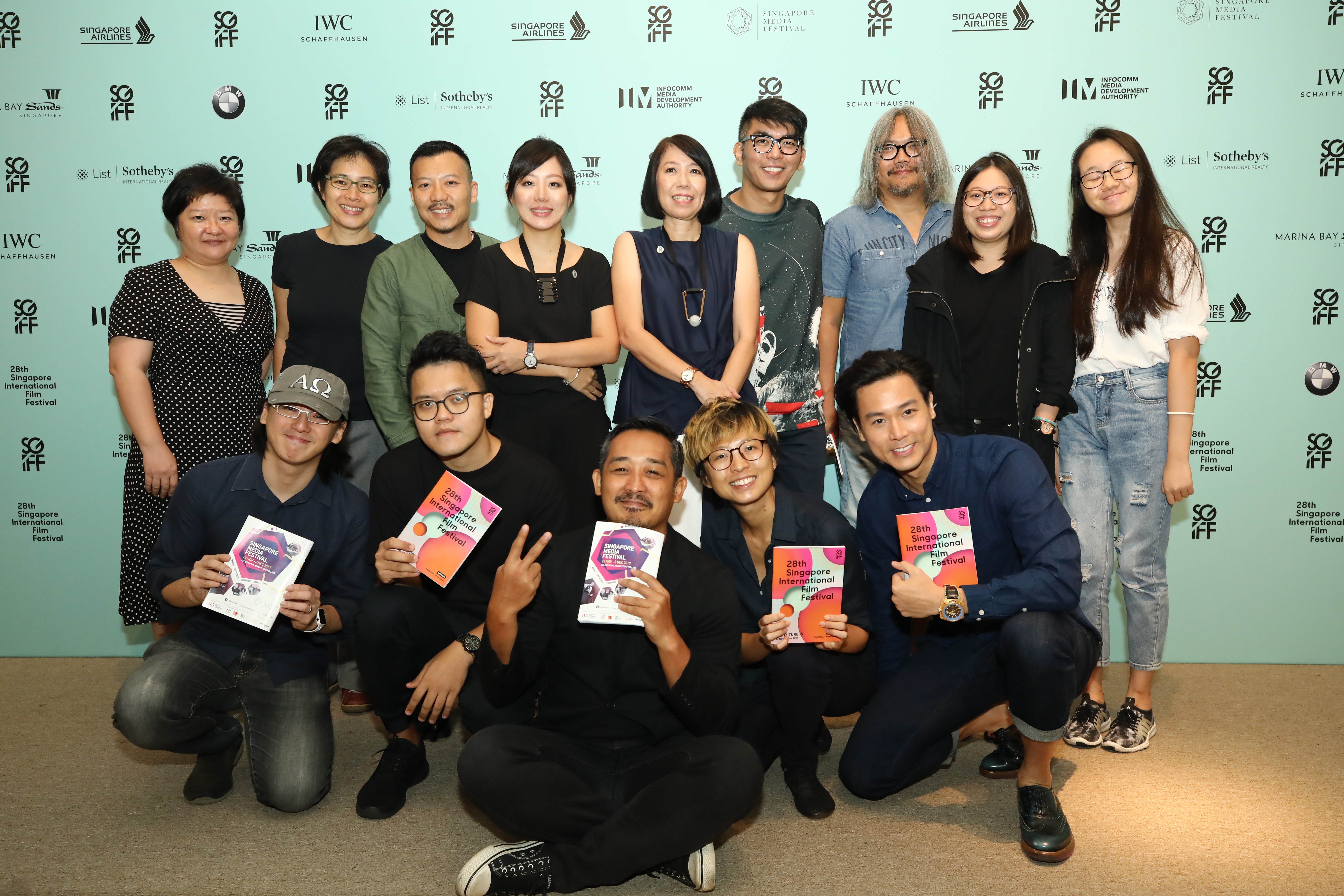 Executive Director, Yuni Hadi and Programme Director, Pimpaka Towira, with the local filmmakers at the 28th SGIFF Press Conference