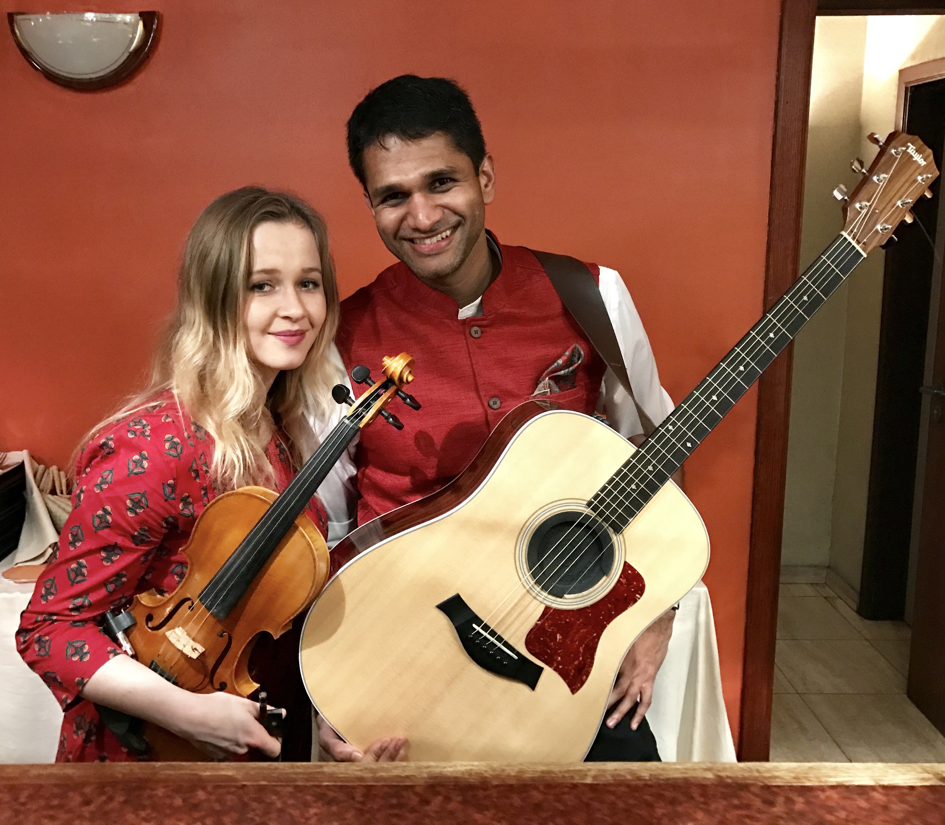 Sylwia Malachowska and I(Rahul Venkit) after an acoustic Bollywood gig in Brussels.