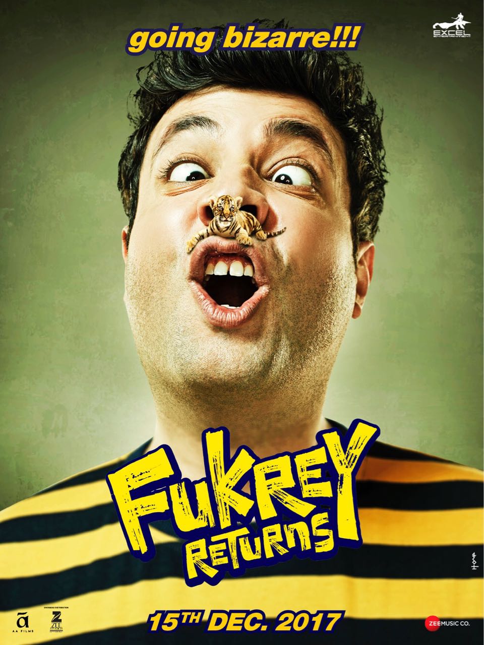 High dose of laughter comes with Fukrey Returns	 Fukrey gang of actors are back and this time they are all set to take us on a crazy laugh riot with its sequel Fukrey Returns. The makers of the upcoming comedy movie released the solo posters of Hunny (Pulkit Samrat), Choocha (Varun Sharma), Lali (Manjot Singh), Zafar (Ali Fazal) and Bholi Punjaban (Richa Chadda). Posters  The new posters give us the idea of the cast members' screen characters. Fukrey was one of the most surprising box-office hits of 2013.  Directed by Mrighdeep Singh, produced by Excel Entertainment and distributed by Zee Studios International, Fukrey Returns is slated to release on December 15th, 2017.