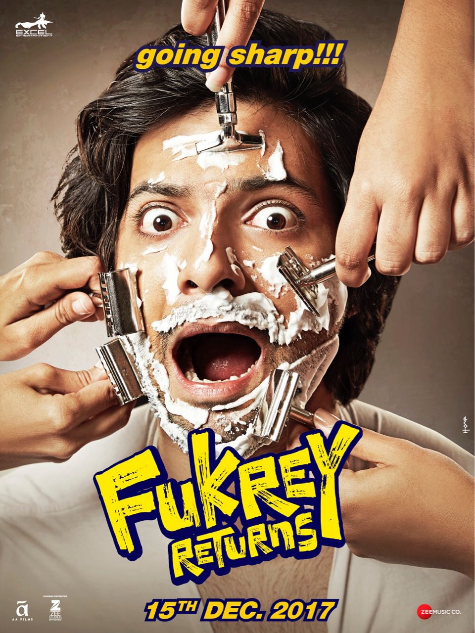 High dose of laughter comes with Fukrey Returns	 Fukrey gang of actors are back and this time they are all set to take us on a crazy laugh riot with its sequel Fukrey Returns. The makers of the upcoming comedy movie released the solo posters of Hunny (Pulkit Samrat), Choocha (Varun Sharma), Lali (Manjot Singh), Zafar (Ali Fazal) and Bholi Punjaban (Richa Chadda). Posters  The new posters give us the idea of the cast members' screen characters. Fukrey was one of the most surprising box-office hits of 2013.  Directed by Mrighdeep Singh, produced by Excel Entertainment and distributed by Zee Studios International, Fukrey Returns is slated to release on December 15th, 2017.