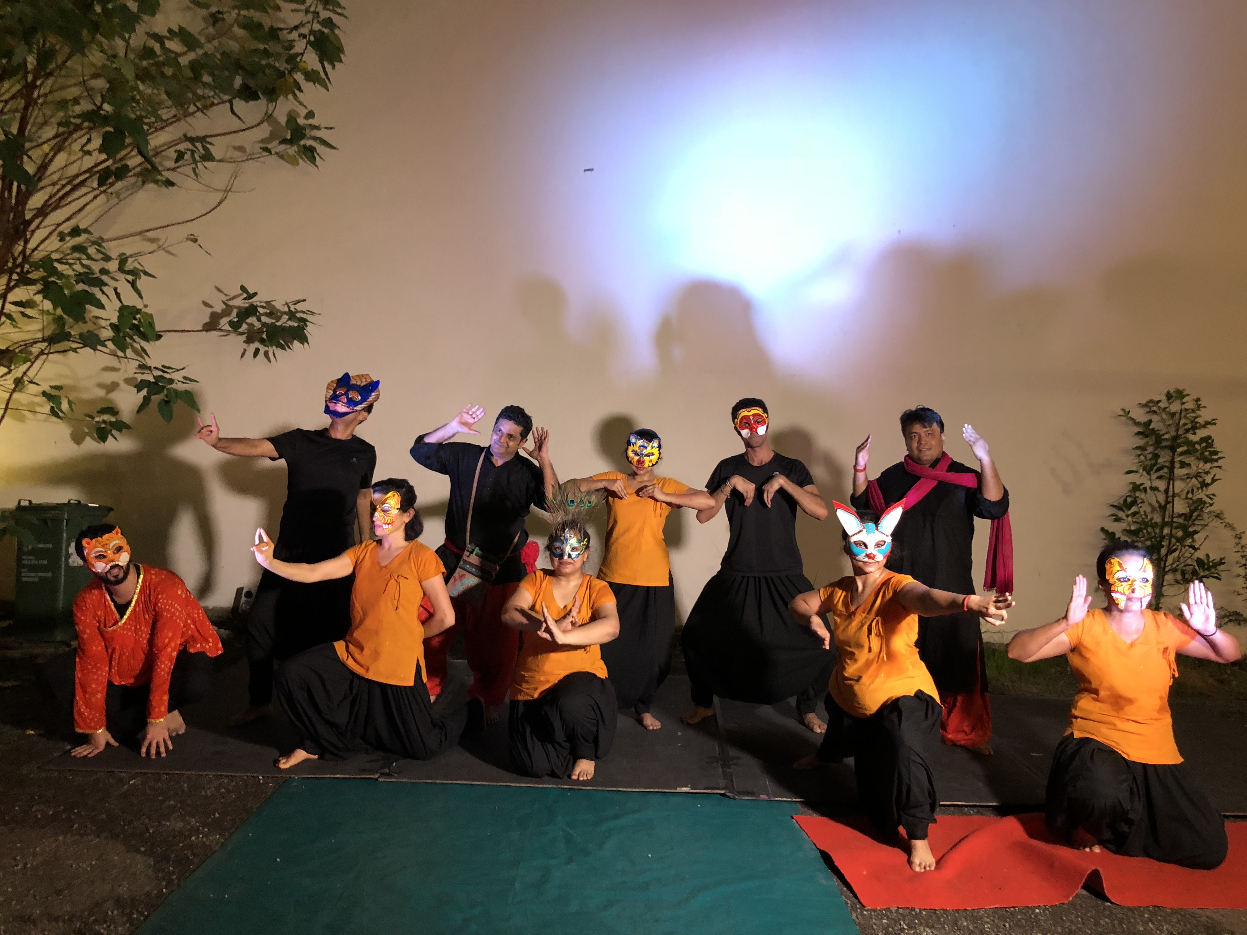 The performers going through a rehearsal for the inaugural Nukkad show.