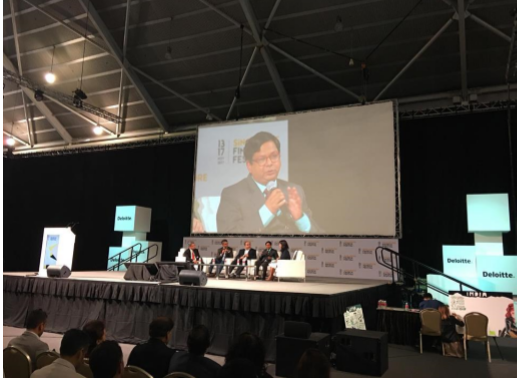 Experts discussing about the challenges and opportunities presented by the FinTech boom at the ongoing Singapore Fintech Festival. 