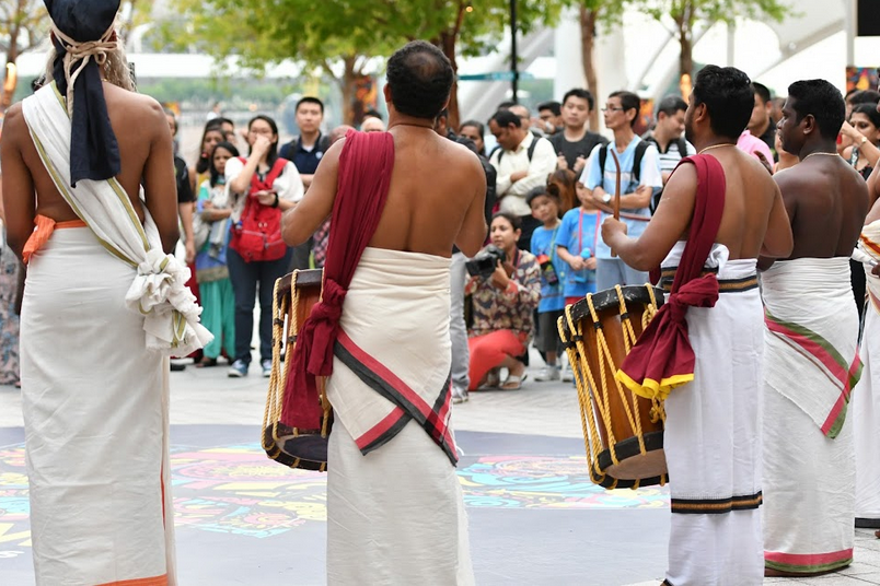 Mudiyettu performances are held at Kali temples called bhagavati kuvus on the shores of the Chalakkury and Muvattupuzha rivers, at open theatres. They are held between February and May after the harvest season. Photo: Connected to India