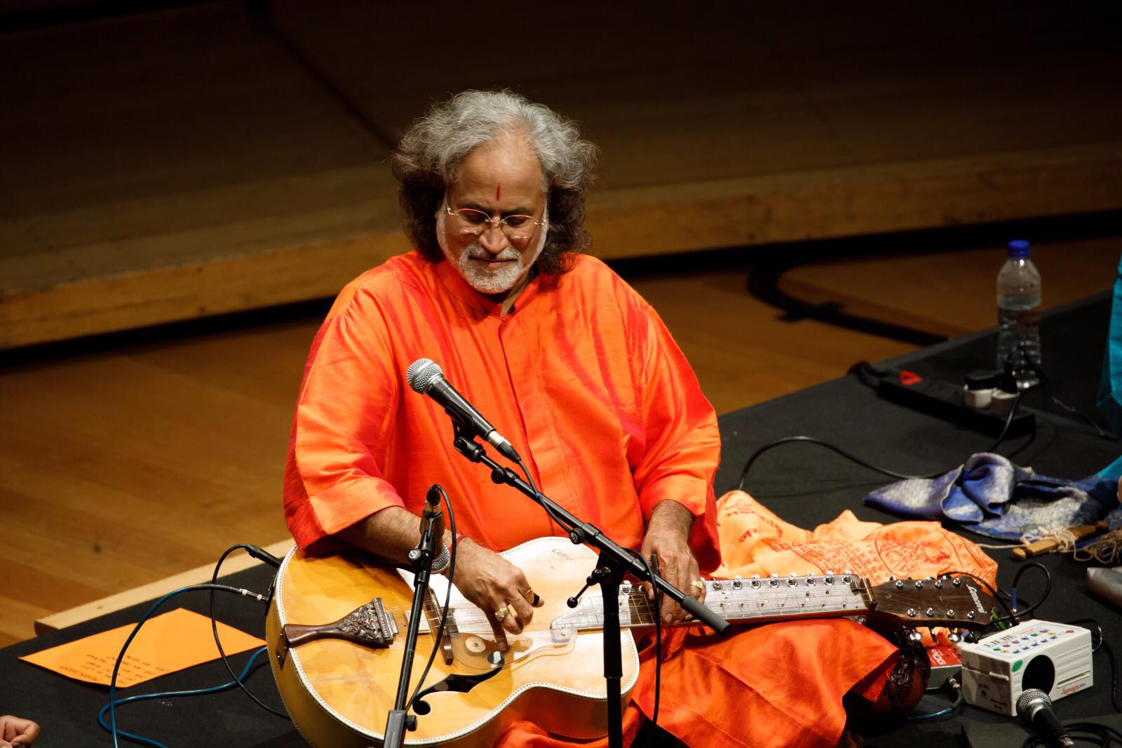 Pandit Vishwa Mohan Bhatt performing during in Kalaa Utsavam on 18th November. Photo courtesy: Esplanade - Theatres by the Bay.