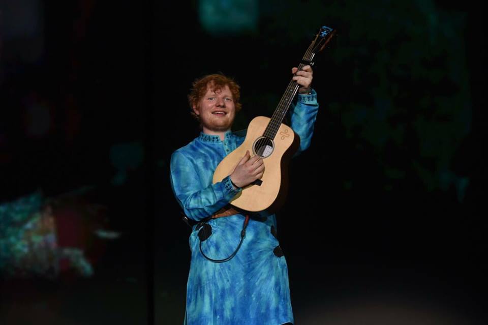 British singer-songwriter Ed Sheeran performing at Mumbai concert. 
