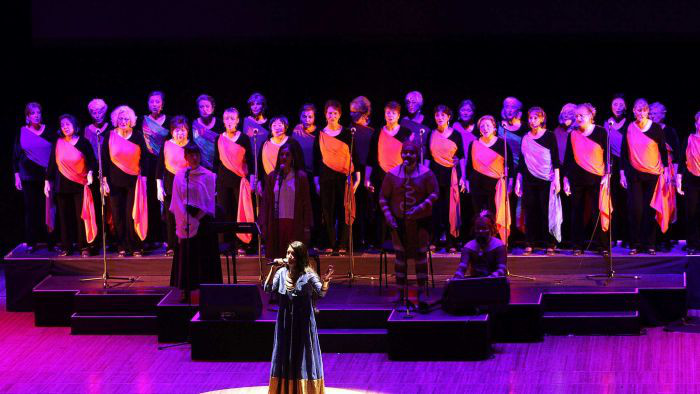 Sonam Kalra performing at the Sydney Opera House in Australia. 