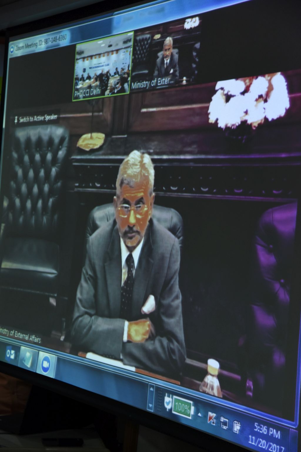 Foreign Secretary S Jaishankar addressing business leaders at PHD Chamber of Commerce & Industry at the launch of Ambassadors Club(Photo courtesy:  PHD Chamber of Commerce & Industry)