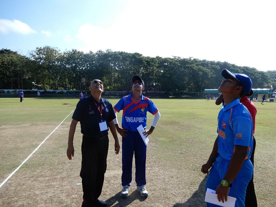 Singapore decided to bat after winning the toss in the opening match with Malaysia in the ongoing Asian Cricket Council Under-16 Eastern Region tournament. 