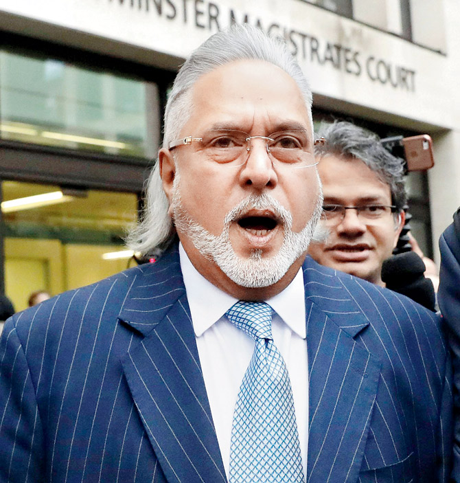 Vijay Mallya outside the Westminster Magistrates' Court. 