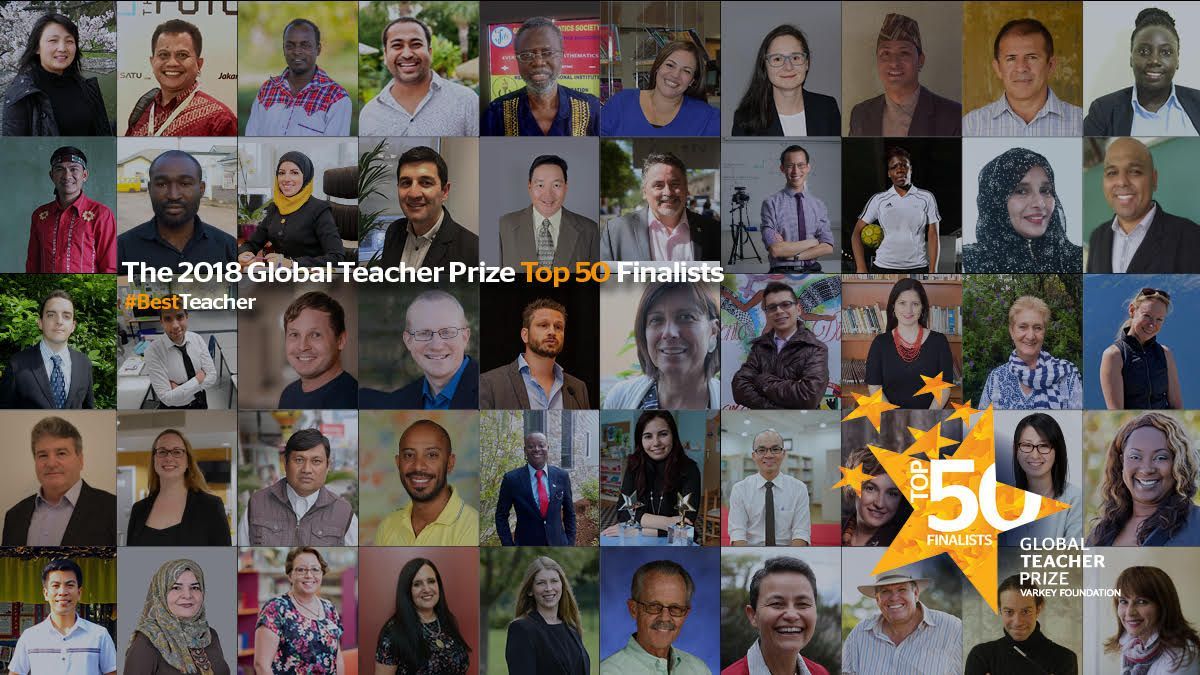 The 50 shortlisted candidates for the Varkey Foundation Global Teacher Prize. 