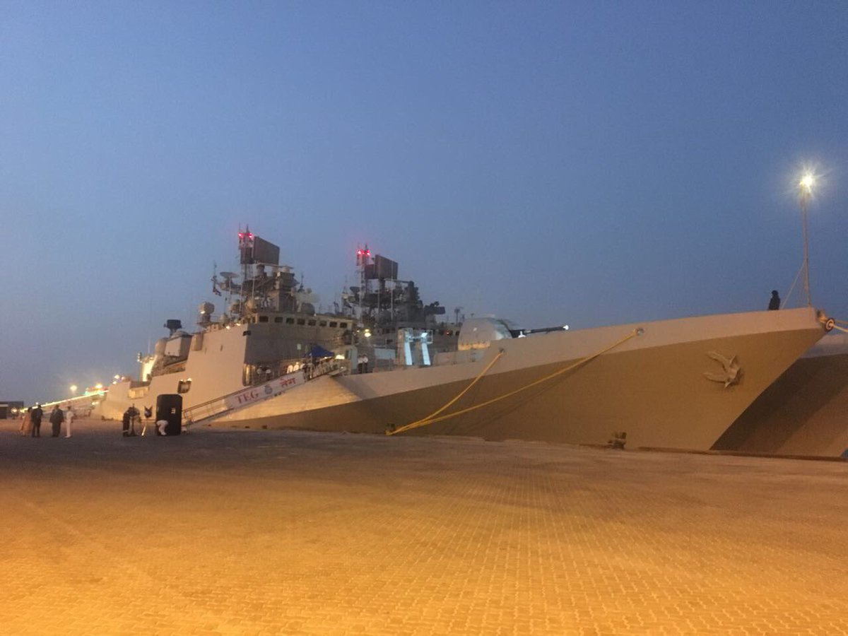 INS Teg, INS Trikand docked at Abu Dhabi harbour (Photo courtsey: Indian Embassy in UAE)
