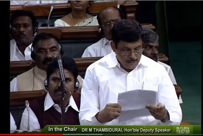 Venkatesh Babu T G,  an All India Anna Dravida Munnetra Kazhagam(AIADMK) MP from Chennai, Tamil Nadu