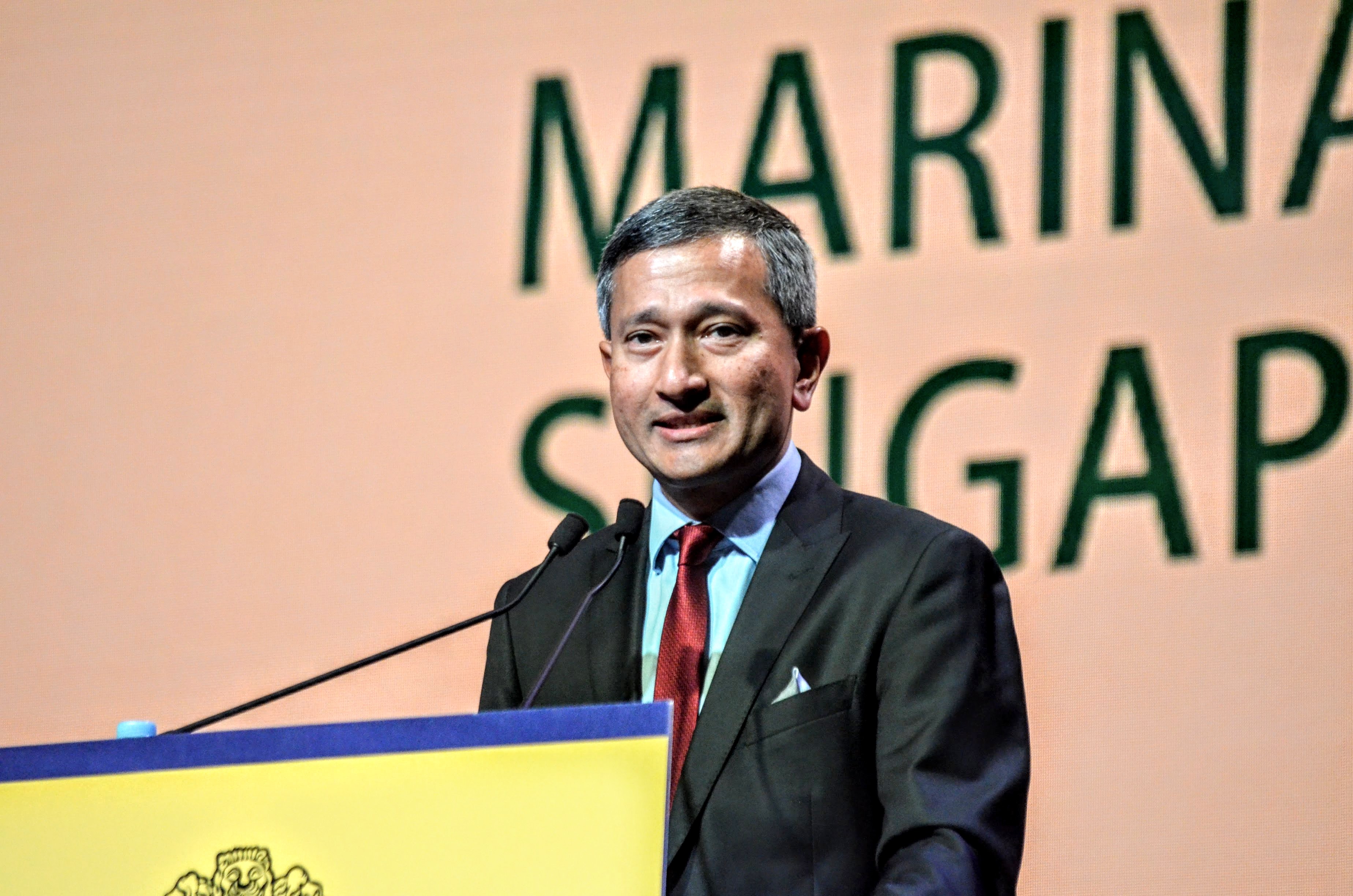 Dr Vivian Balakrishnan, Minister for Foreign Affairs, Singapore speaking at the ASEAN India Pravasi Bharatiya Divas in Singapore at the Marina Bay Sands Convention centre. Photo: Connected to India