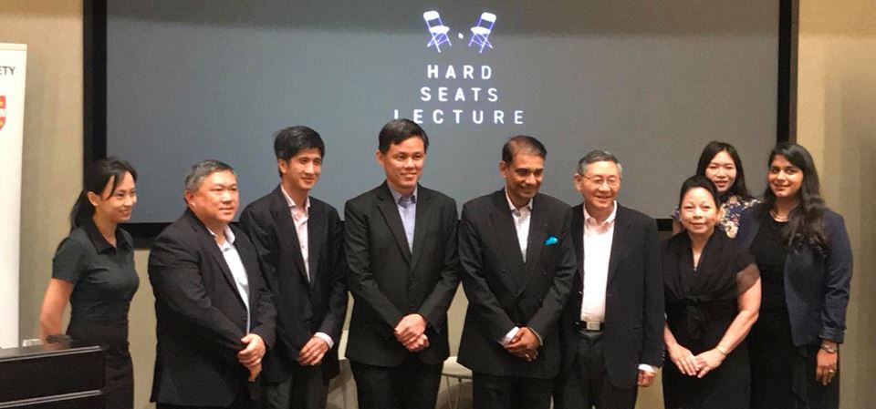 Minister in the Prime Minister’s Office Chan Chun Sing along with other dignitaries present at the SR Nathan Hards Seats Lecture organised in Singapore. 