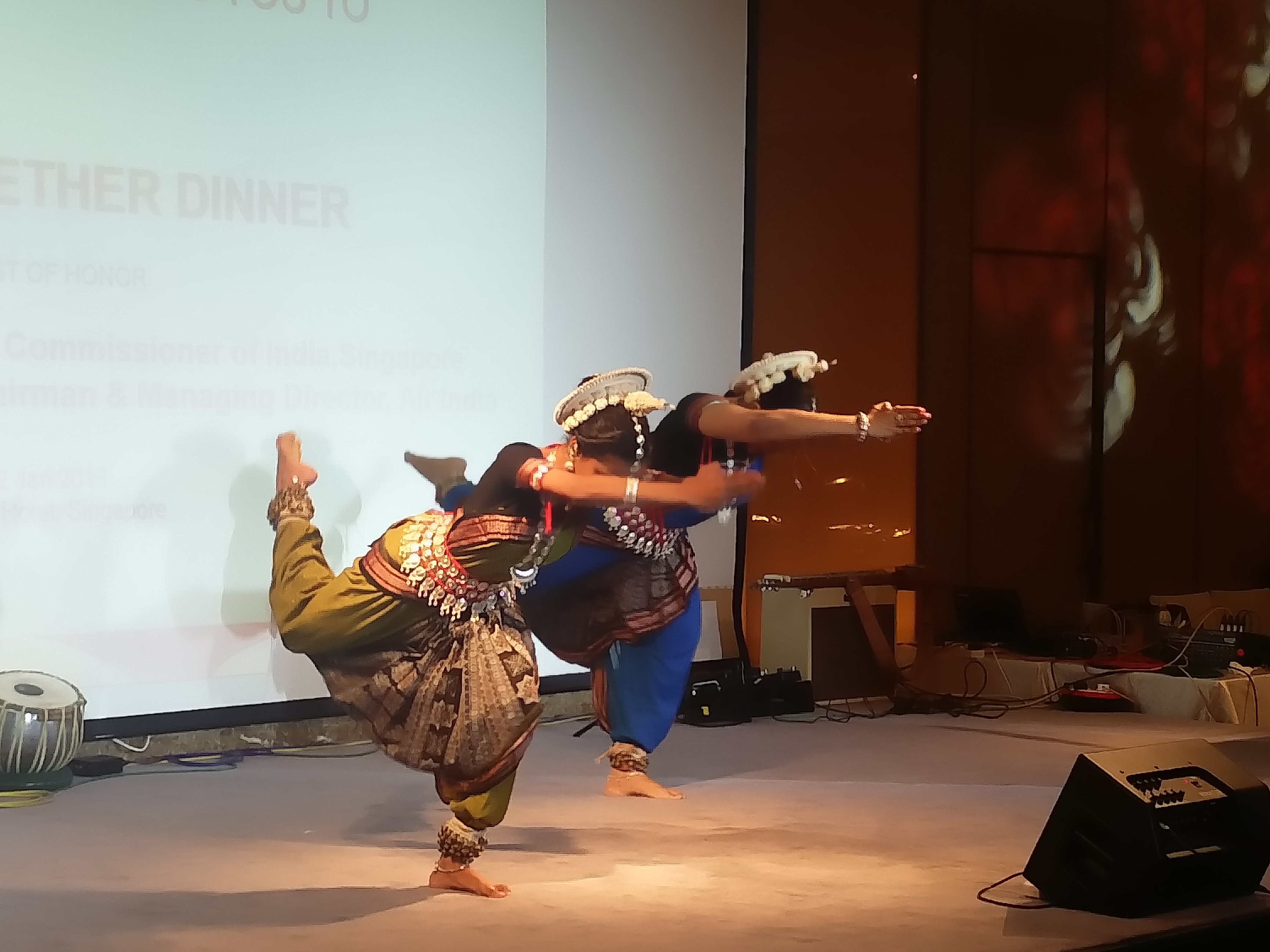 The guests enjoyed a Bharatnatyam performance at the dinner.