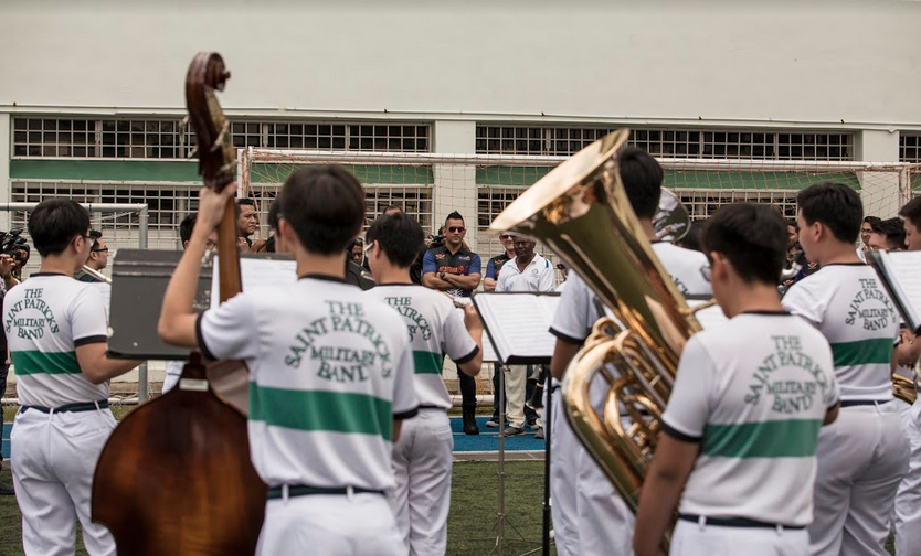 St. Patrick’s School band welcomes as M S Dhoni Photo: Connected to India