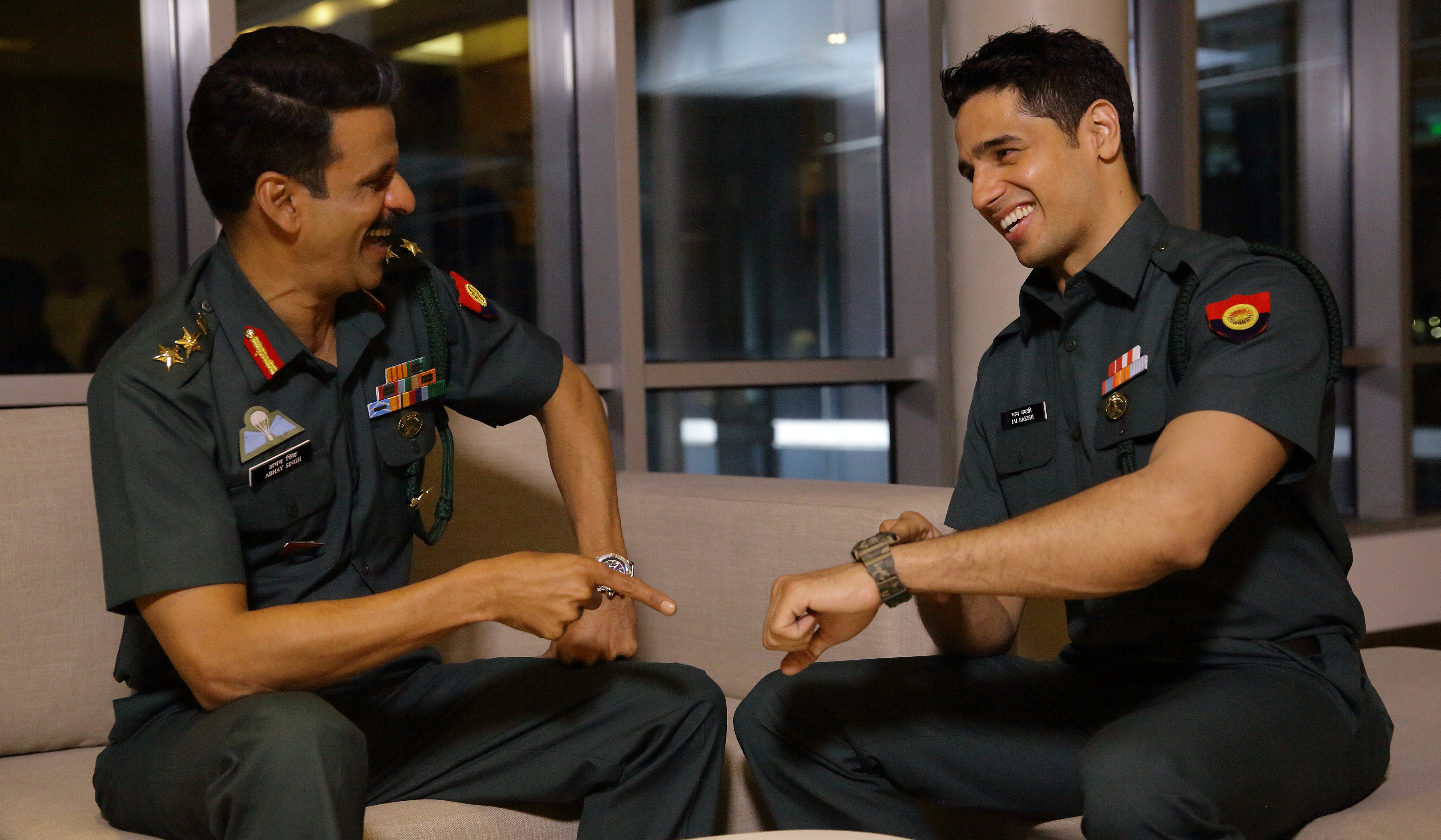 Sidharth essays the role of an honest and diligent army officer who finds out loopholes in the system and has a falling out with his mentor, played by Manoj Bajpayee. Photo courtesy: Darpan, Singapore
