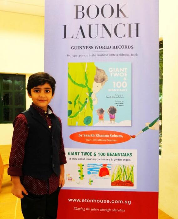 Saarth at the book launch.