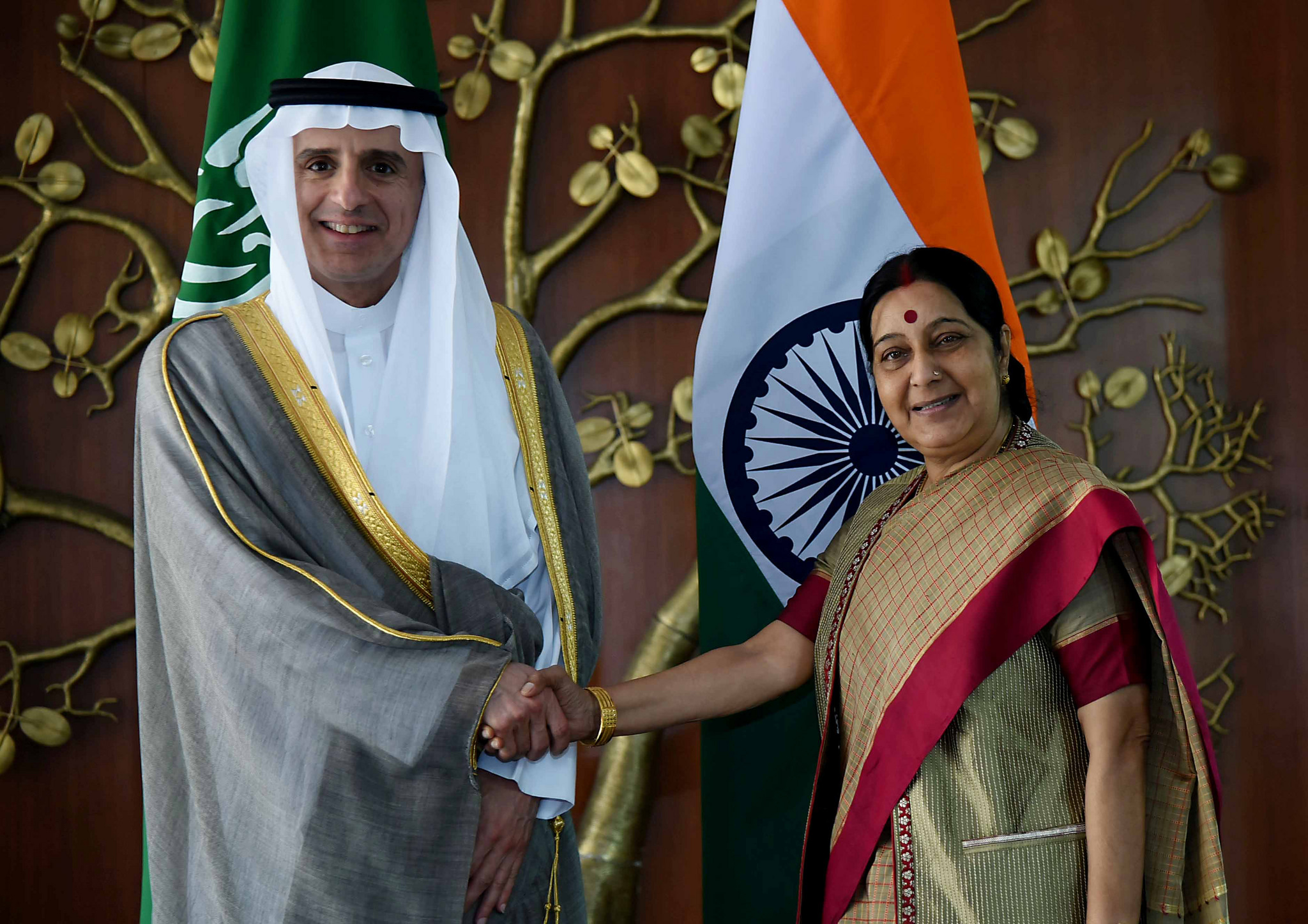 The visit of Indian External Affairs Minister Sushma Swaraj to Riyadh follows the visit of  Foreign Minister of Saudi Arabia, Adel Al-Jubeir, in New Delhi on March 08, 2016. Photo courtesy: MEA