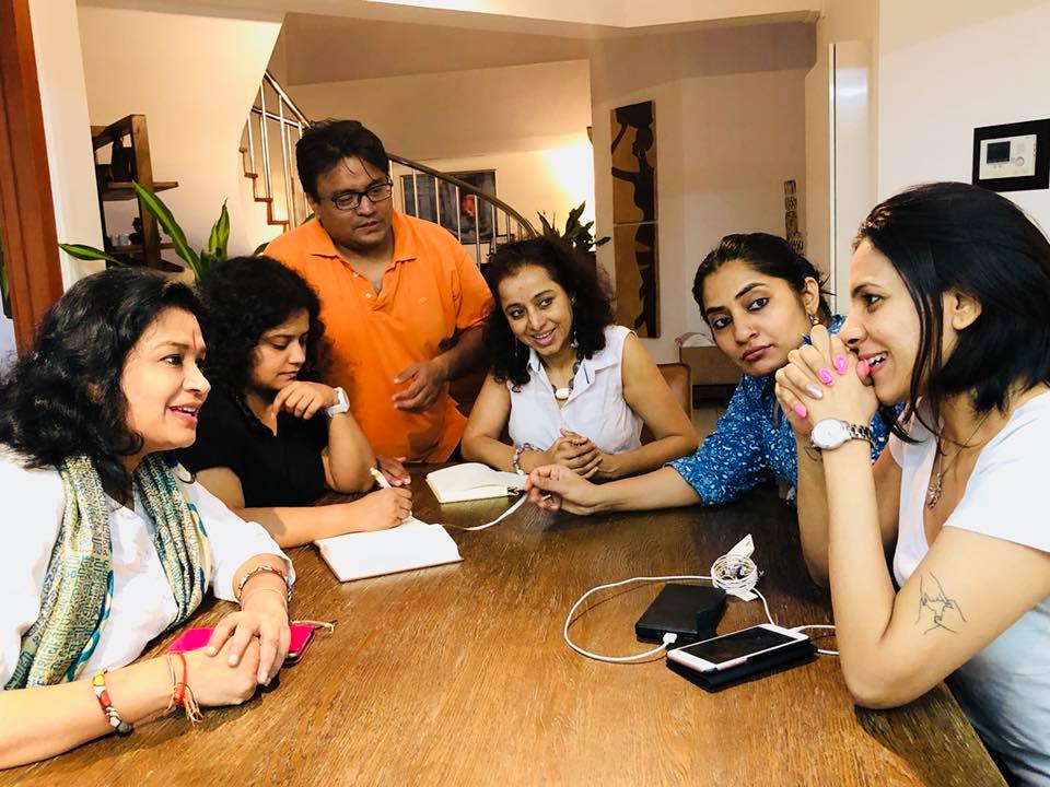 Preparations for Dastak 2018 in full swing with (from left to right) Gauri Shrivastava Gupta, Rayana Pandey, Aditya Mazumdar, Shalakaa Karnik Ranadive, Soniaponnamma Devaiah and Sharul Channa.