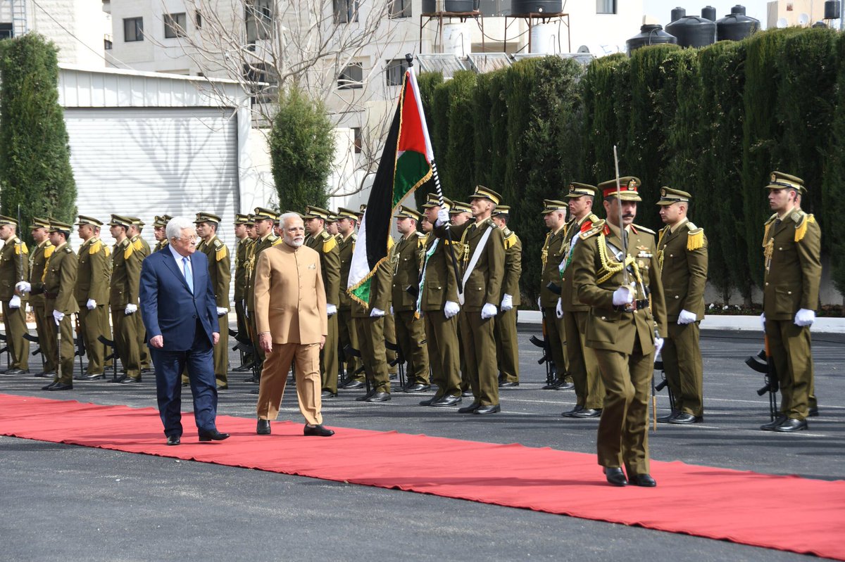 In a first-ever visit by an Indian Prime Minister to Palestine, PM Modi arrives in Ramallah to a rousing welcome. India and Palestine enjoy time-tested and close friendship driven by former long-standing support to the Palestinian cause. 