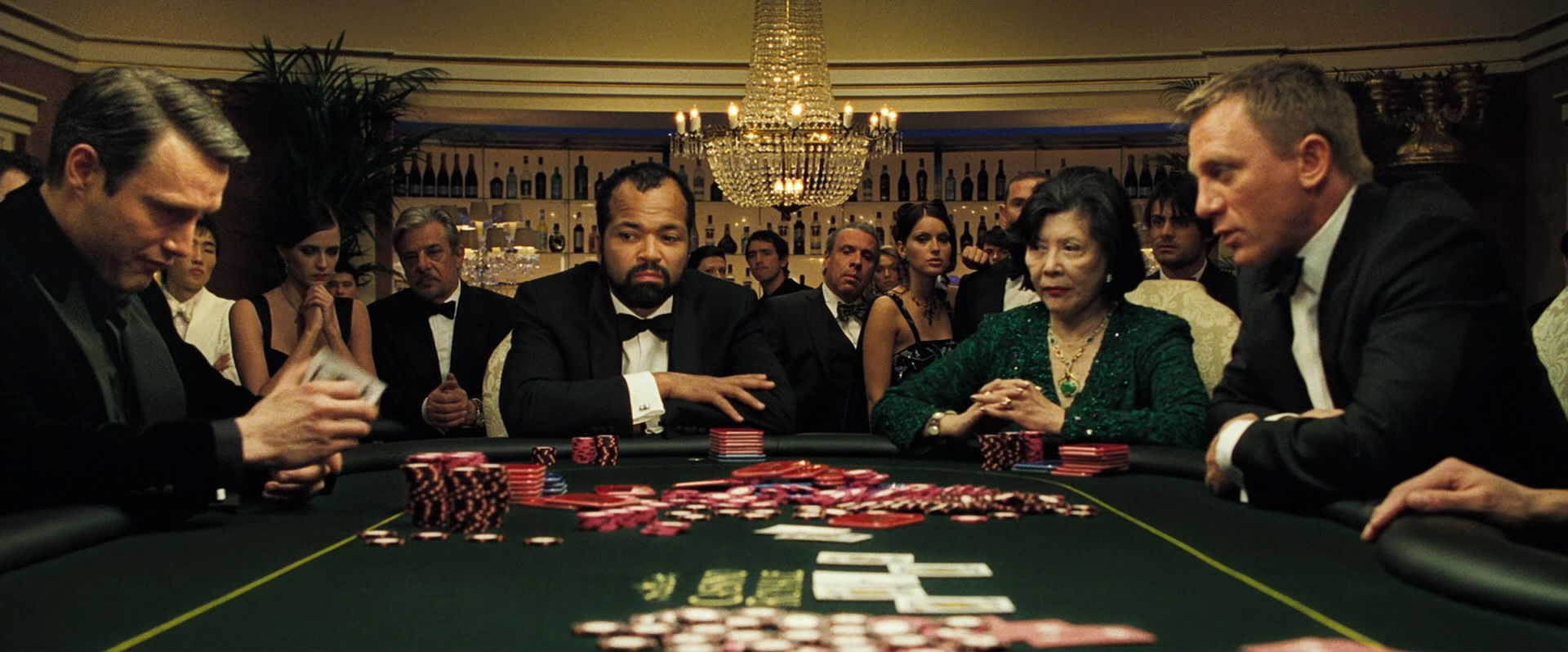 A scene from the movie Casino Royale highlighting the poker game that was pivotal to the plot. 