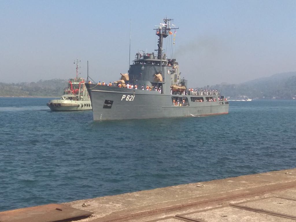 Arrival of foreign warships in PortBlair marks beginning of 10th edition of Milan 2018. Photo courtsey: All India Radio