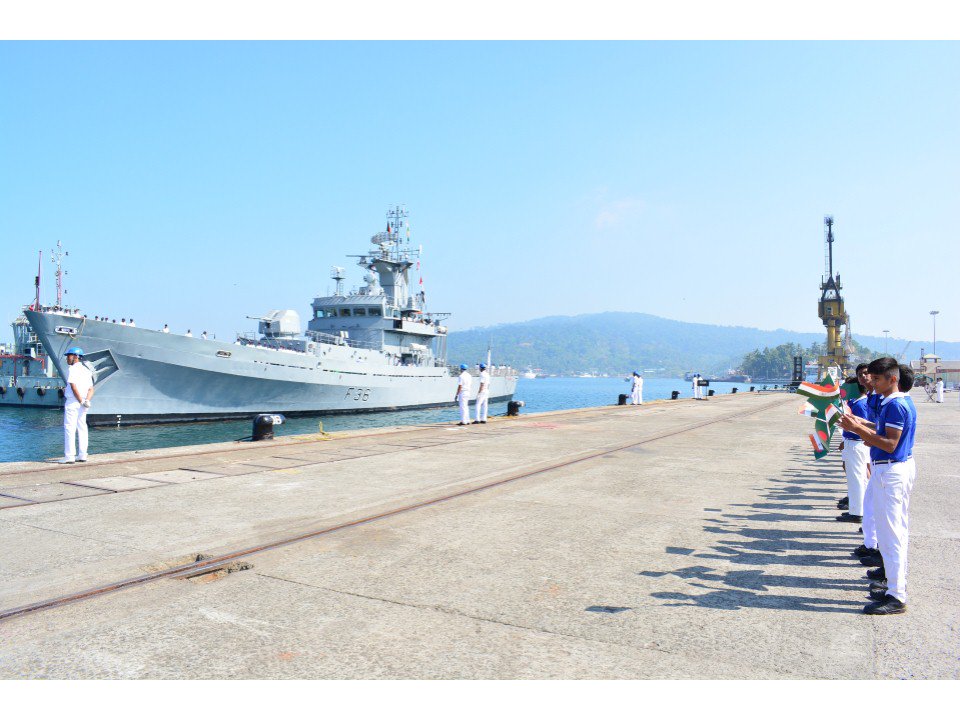 Arrival of foreign warships in PortBlair marks beginning of 10th edition of Milan 2018. Photo courtesy: Indian Ministry of Defence