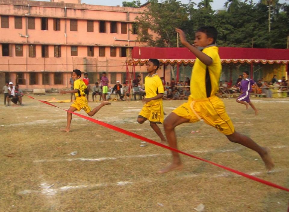 Children participating in the annual Athletic Meet at Parivaar. 
