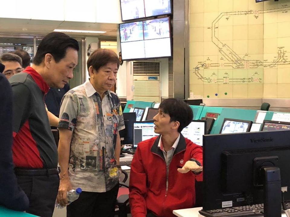 Transport Minister of Singapore Khaw Boon Wan present at the MRT Maintenance Operation Centre to observe testing on the North-South Line and the East-West Line. 