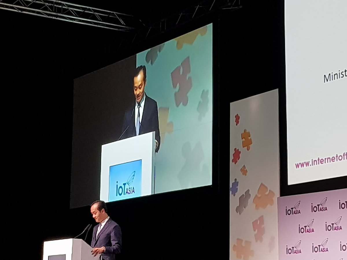 Koh Poh Koon, Senior Minister of State for Ministry of Trade and Industry speaking at the IoT Asia 2018 conference today.