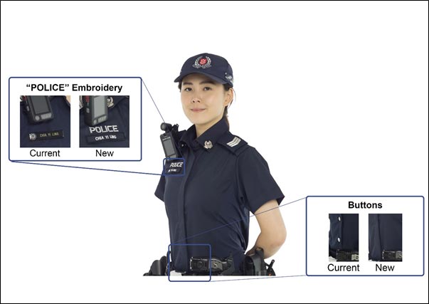 The word ‘police’ will be embroidered above the name tag in the new uniform. 