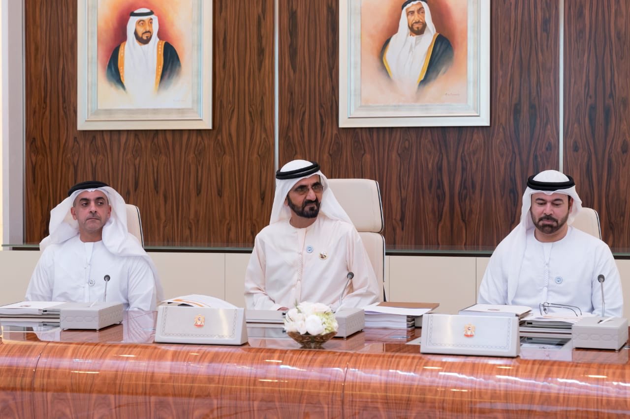 His Highness Sheikh Mohammed bin Rashid Al Maktoum, Vice President and Prime Minister of the UAE and Ruler of Dubai chairing the Cabinet meeting in UAE.
