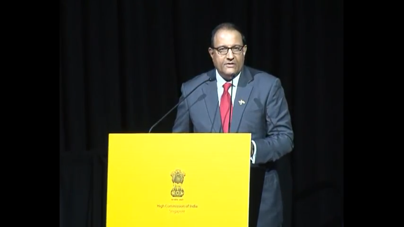 S Iswaran, Singapore's Minister for Trade and Industry, delivered the welcome speech, inviting PM Modi to the stage.