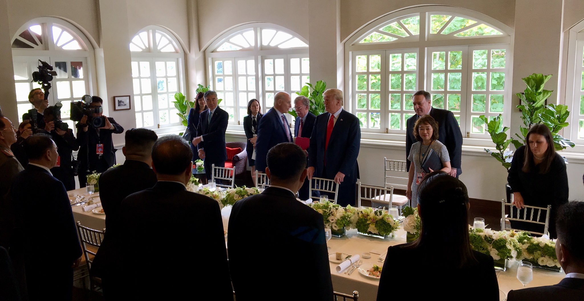 US President Donald Trump and North Korean leader Kim Jong Un prepare for working lunch at the Capella hotel in Sentosa. 