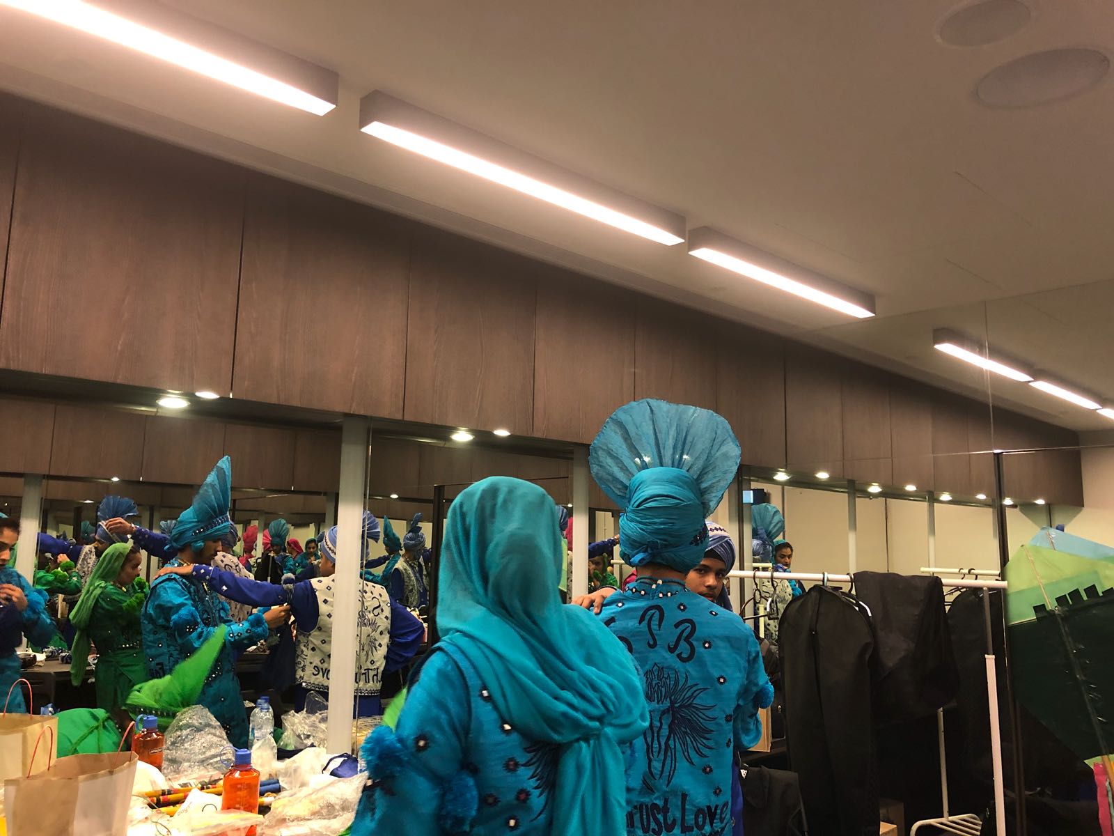Last minute fixtures and preparations for Team Sher-e-Punjab at the RedDotBhangra Competition. Photo: ConnectedtoIndia