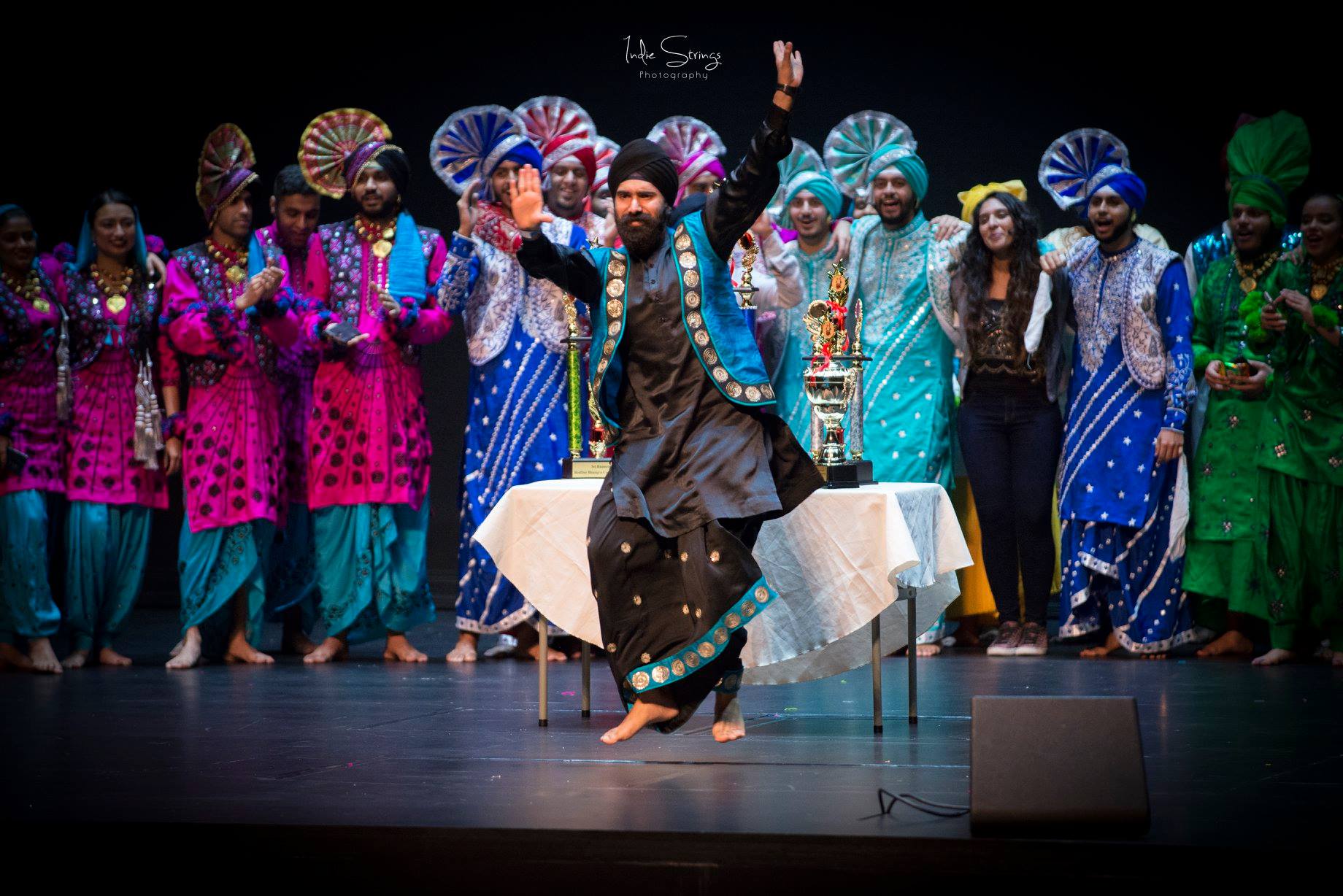 Leading from front, Hargobind Singh, Founder of RedDot Bhangra bowls the audience with his moves before the prize giving at the RedDot Bhangra International 2018 competition. Photo courtesy: IndieStrings