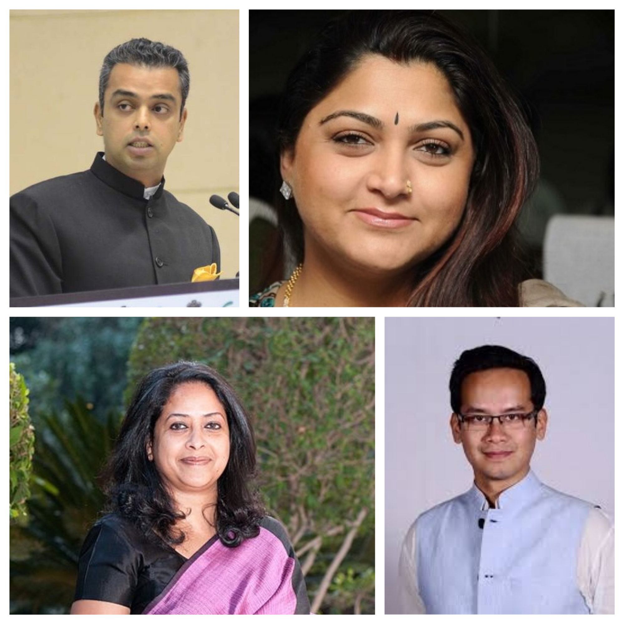 Young Congress leaders (clockwise from bottom left) Sharmistha Mukherjee, Milind Deora, Khushboo and Gaurav Gogoi form part of delegation going to Singapore from July 8 to 11. Photo courtesy: Wikipedia 