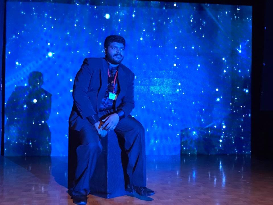 Meet G Gajenthiran, writer of Gold with honours award winner (SYF) Kehlvikuri and Silver award winning Muttrupulli. Photo courtesy: Athipathi International Theatre 