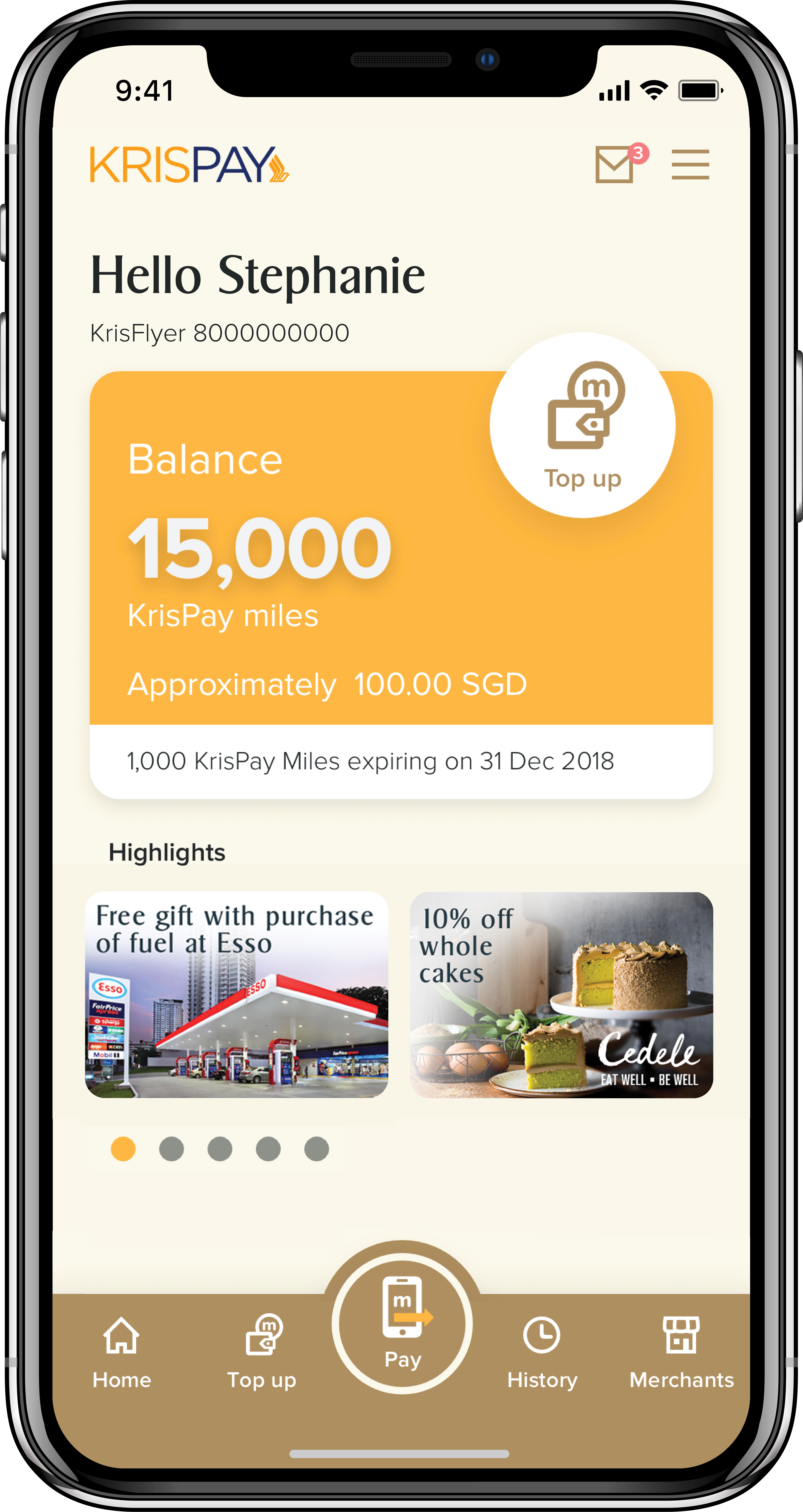 Members of SIA’s loyalty programme can now convert KrisFlyer miles into KrisPay miles instantly for everyday spending at partner merchants in Singapore. Photo courtesy: SIA