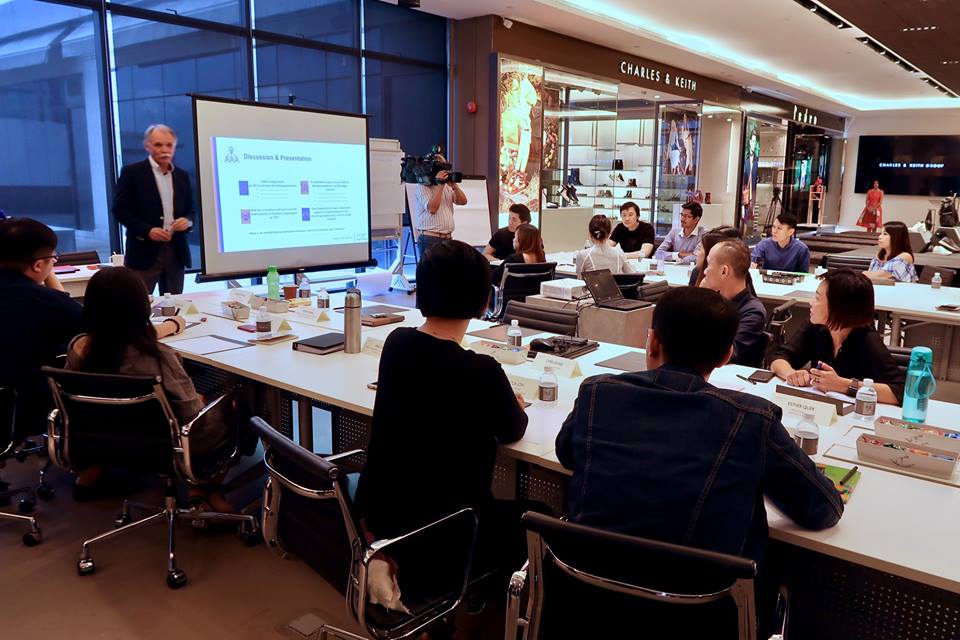 Staff undergoing in-house training at fashion brand Charles & Keith. Photo courtesy: Facebook page of SSG 