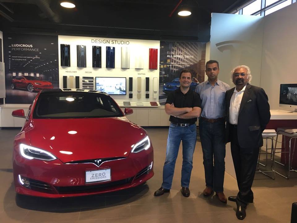 IOC 3 Great visit to a Tesla factory in Fremont, CA with Milind Deora, Rahul Gandhi & Sam Pitroda @IOCHQ