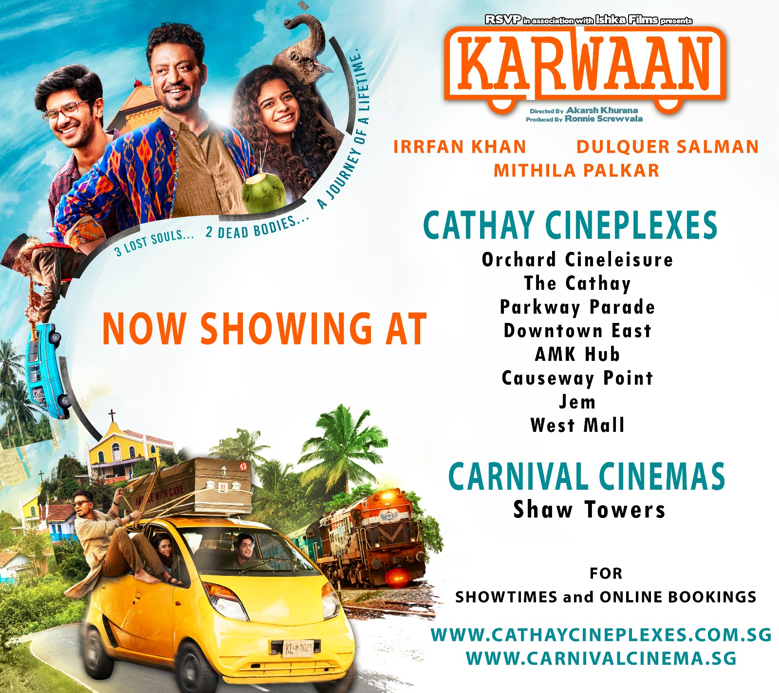 Catch Karwaan in these Cathay Cineplexes across Singapore. Photo courtesy: Cathay Cineplexes