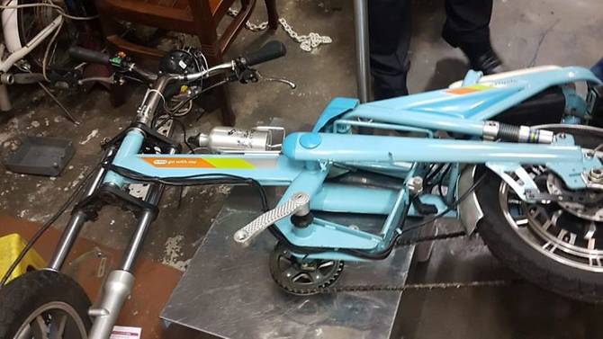 An impounded overweight PAB weighing 36.32 kg seized by LTA. Photo courtesy: LTA