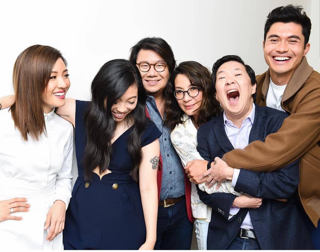 Kevin Kwan with the cast of Crazy Rich Asians. Photo courtesy: Kevin Kwan FB