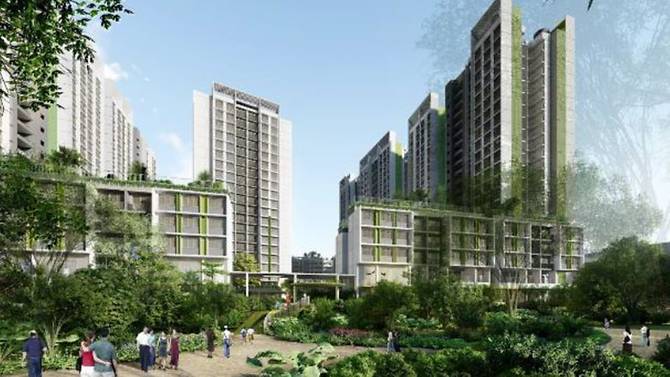 An artist's impression of Punggol Point Woods. It will have six blocks with 940 units. Photo courtesy: HDB