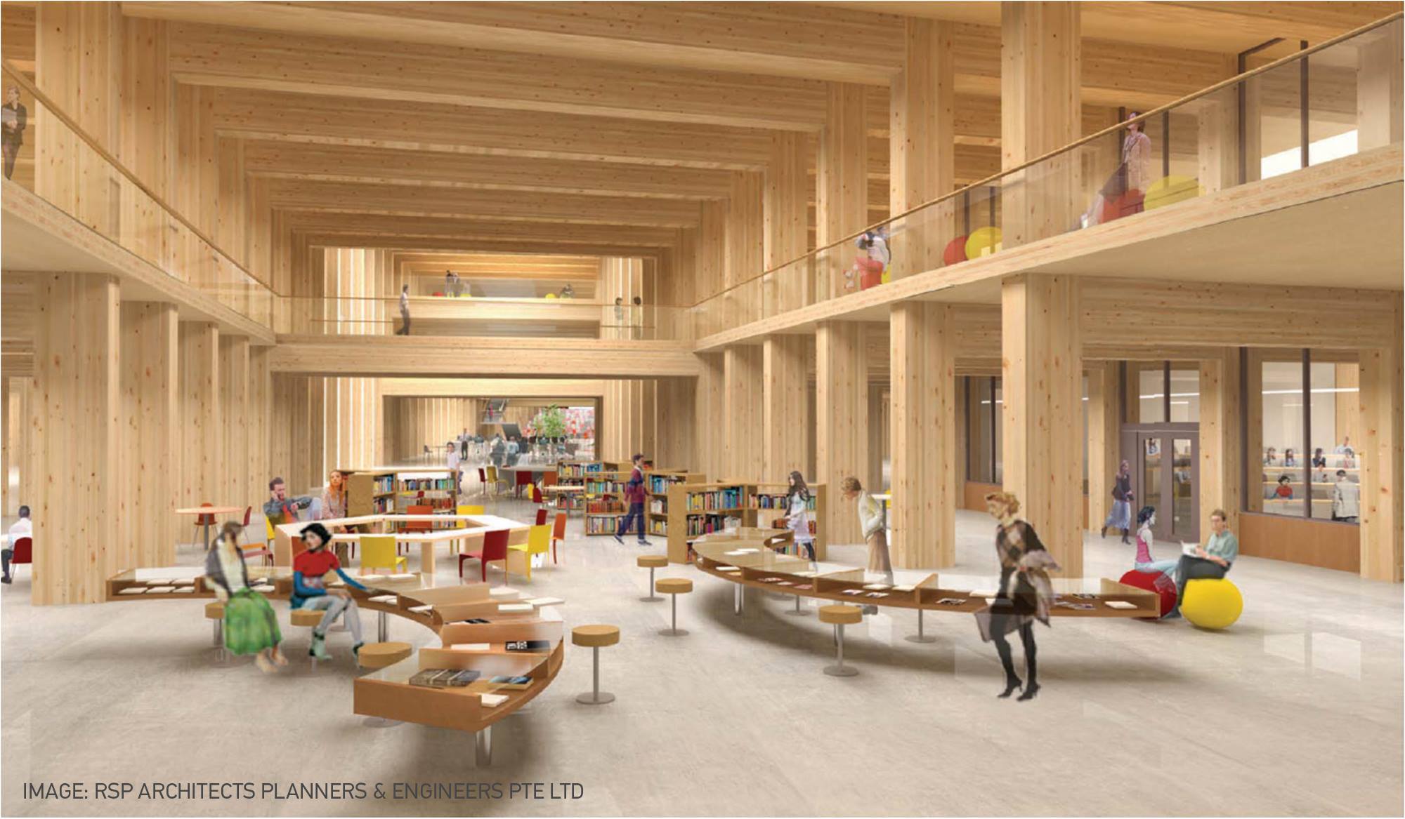 The new academic building at NUS to be completed by 2021 will be Asia's largest wooden building. Photo courtesy: RSP Architects Planners Engineers