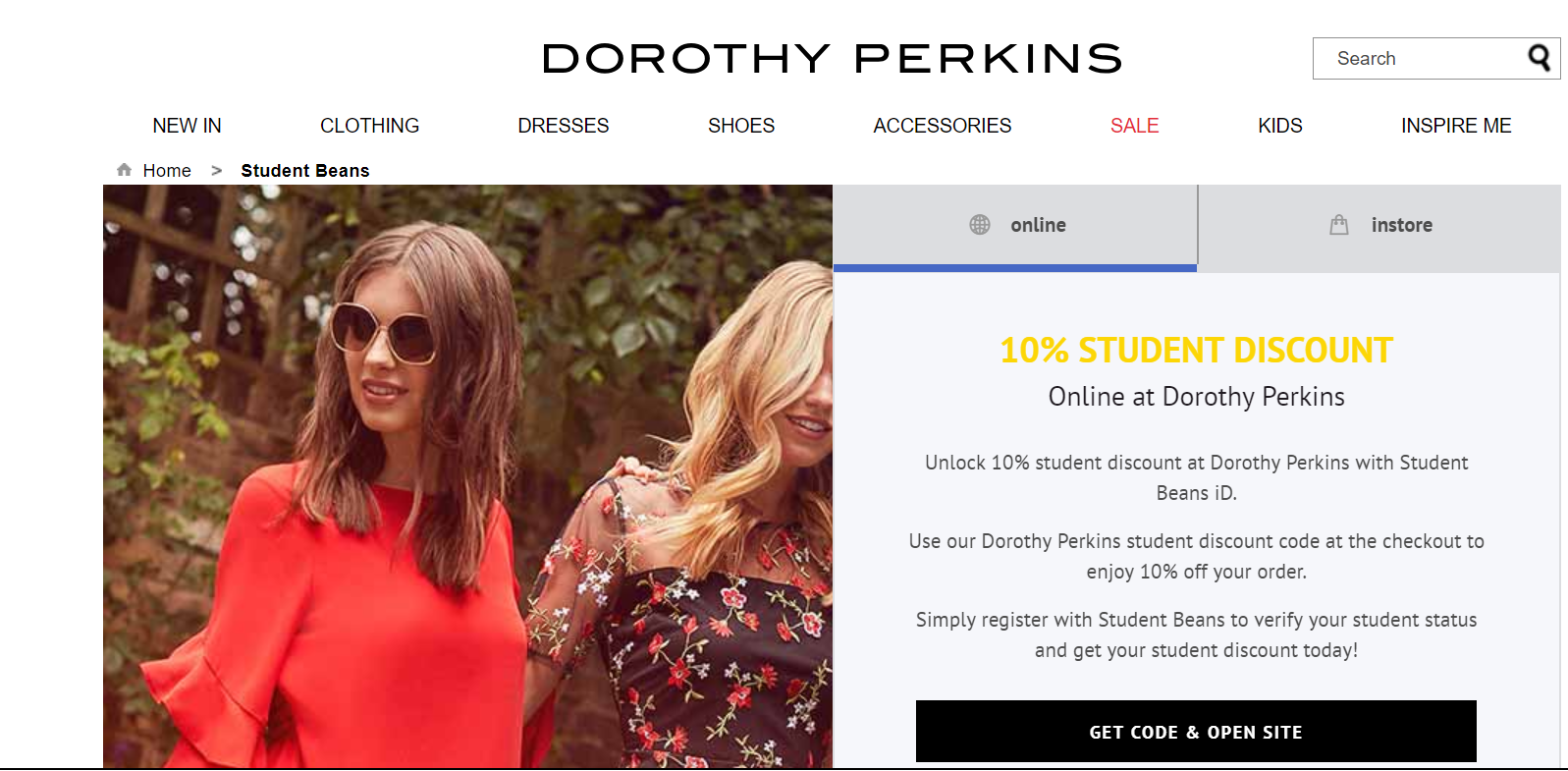 Photo: Screenshot from Dorothy Perkins website