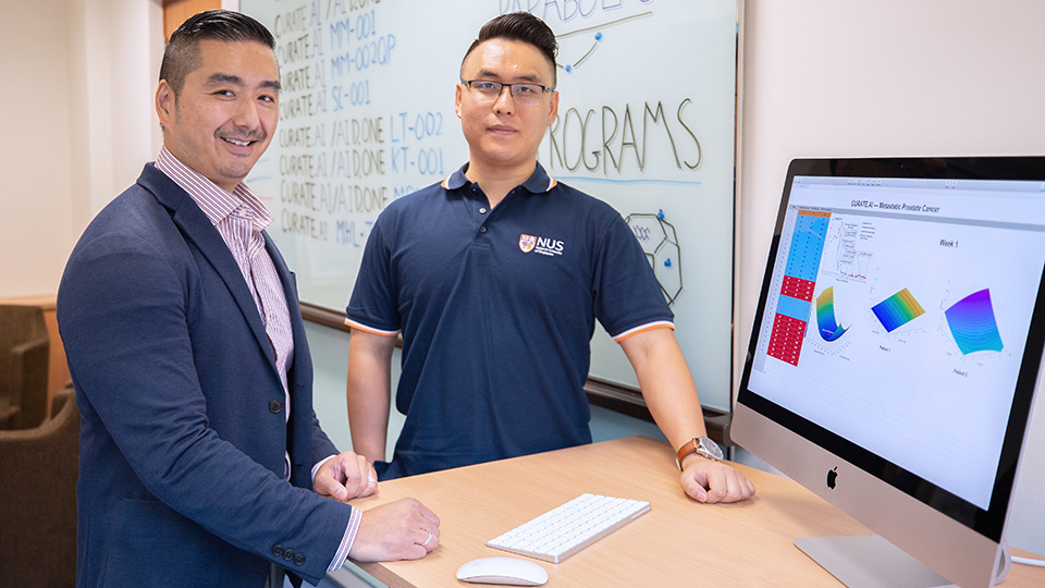 Professor Dean Ho (left) and Mr Theodore Kee (right) from the National University of Singapore, together with their translational research team, harnessed CURATE.AI to successfully treat a patient with advanced cancer, completely halting disease progression. Photo courtesy: NUS