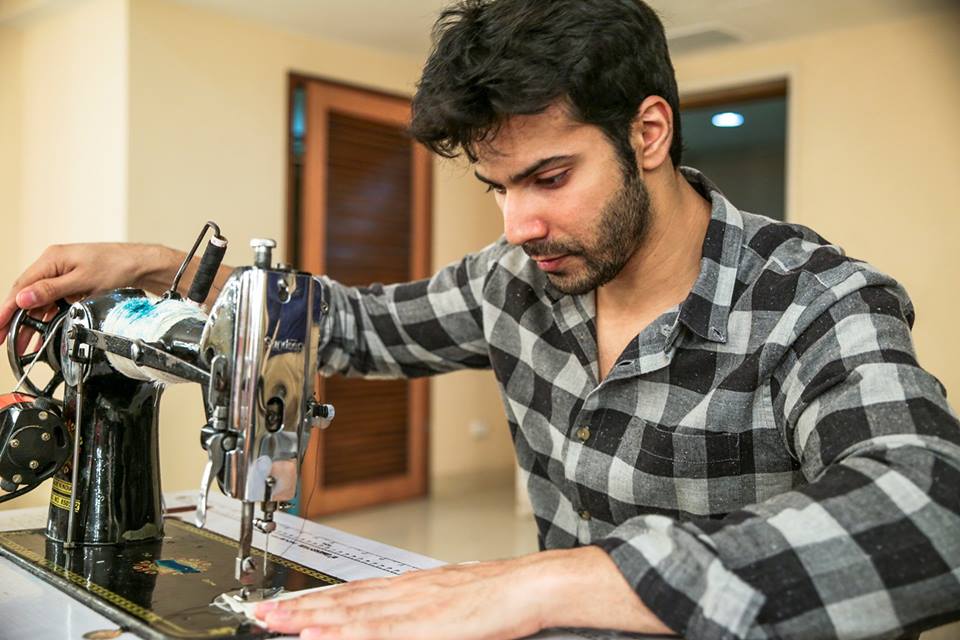Varun Dhawan polishing his sewing skills...